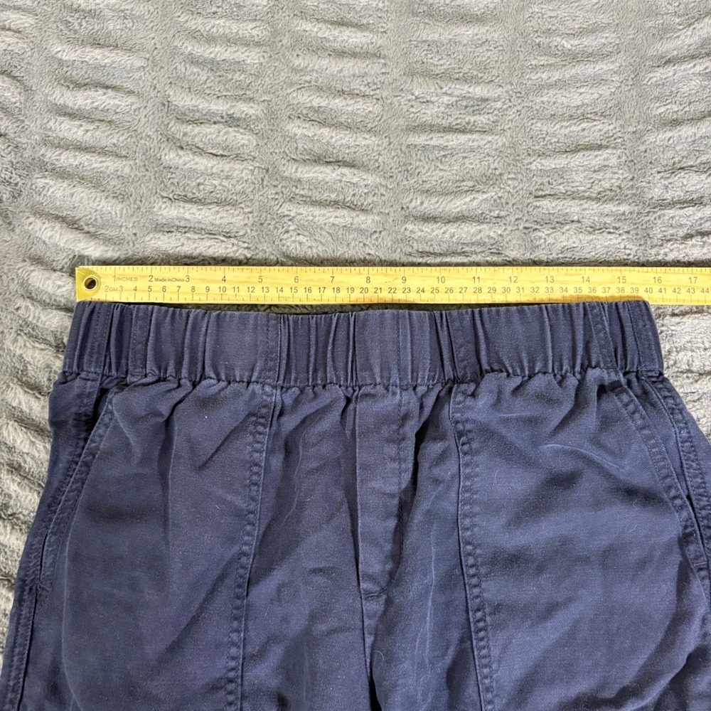 Banana Republic Navy Blue Linen Lyocell Blend Pull On Cropped Pants Womens M - Picture 5 of 7